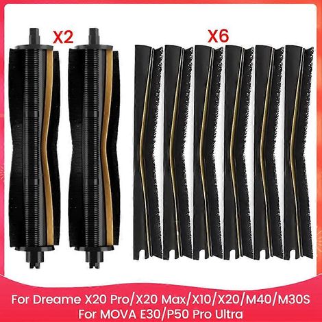 Brosse pour aspirateur Roller Brosse Scrape Strip Kit pour X20 Pro/X20 Max/X10/X20/M40/M30S E30/P50 Pro Ultra Aspirateur accessoire (1/5)