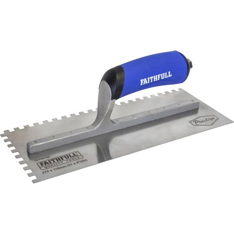 Faithfull FAI024 Prestige Notched Trowel 275 x 115mm (11 x 4.1/2in) 6mm Notch FAIPTNT11SS