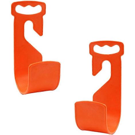 Crochet de suspension pour tuyau d'eau, crochet en plastique, lot de 2, organisateur de tuyau amovible, orange (1/5)