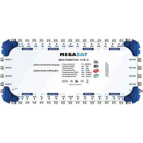 Megasat Multiswitch 17-8 C Commutateurs multiples de signal terrestre-satellite