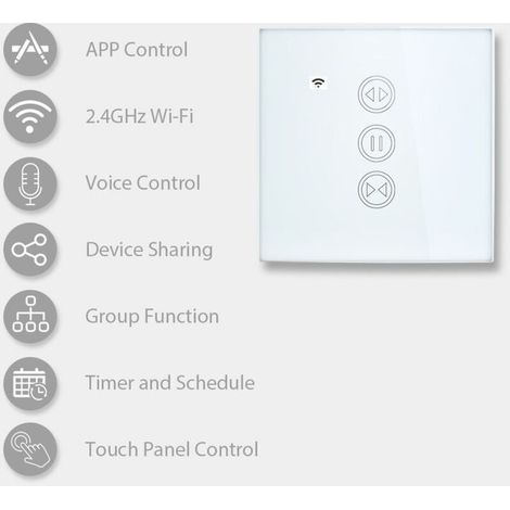 Volet roulant intelligent WiFi avec moteur mural, réglage précis de l’angle d’ouverture et minuterie programmable – Compatible avec Alexa, Google Assistant et Apple HomeKit (1/5)