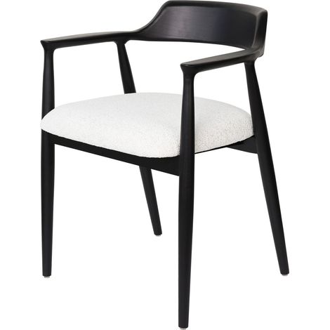 Chaise Kennedy Eden Noir/Blanc, assise rembourrée, bois, 1 pièce/carton (1/5)