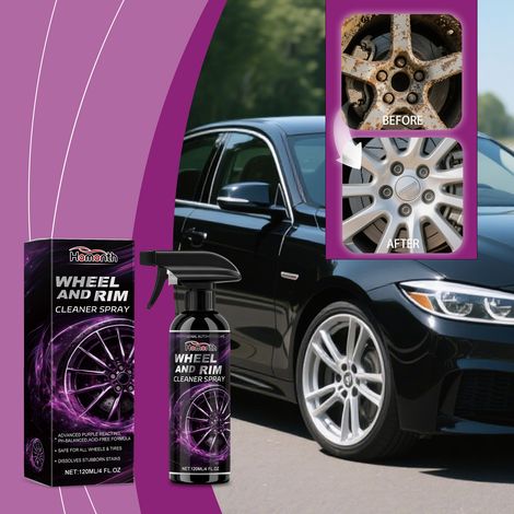 Felgenreinigungsspray für Autoreifen, Reinigung und Pflege, Glanzentfernung, Fleckenentfernung, tägliches Pflegespray – 120 ml -- DE (1/5)