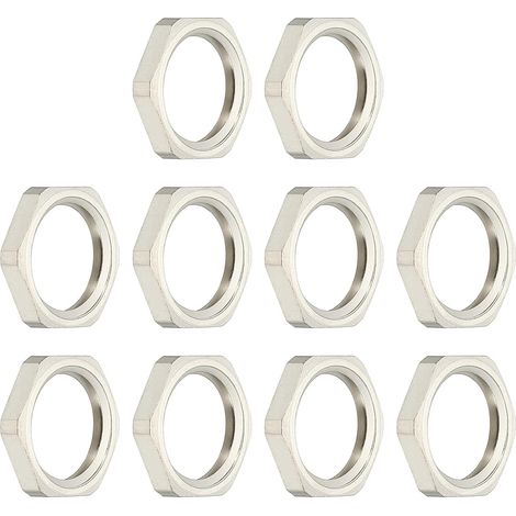 Sollbry Raccords de tuyauterie hexagonaux moulés avec contre-écrous, contre-écrous à filetage intérieur de 1/4 pouce, adaptés à la fixation de tuyaux, 10 pièces par paquet. (1/5)