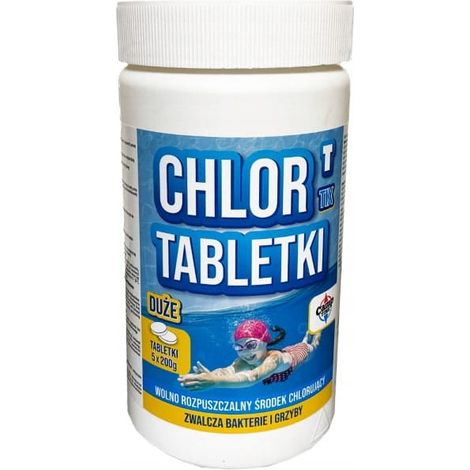 Chlortix grandes tablettes pour piscine pour bactéries 200g/1kg