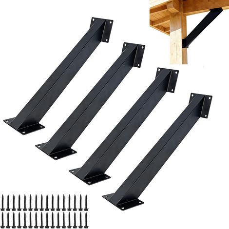 Lot de 4 supports de pergola, kit de support de connecteur robuste pour poutre en bois, pergola, tonnelle, terrasse, patio (1/5)