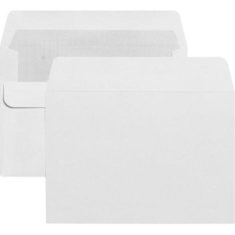 Enveloppes autocollantes blanches C6 pour lettres de bureau (lot de 50) (1/2)