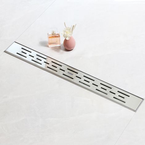 Sanitemodar – Caniveau de douche siphonné 60cm en inox – Panneau linéaire avec appareil désodorisant – Filtre à cheveux intégré – Drainage efficace