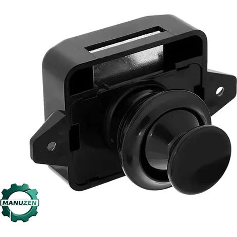 Manuzen - Serrures bouton-poussoir pour meuble et camping-car – lot de 10 — Noir  10 pièces