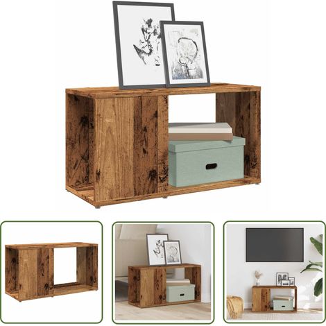 vidaXL Meuble TV vieux bois 60x24x32cm bois d'ingénierie (1/5)