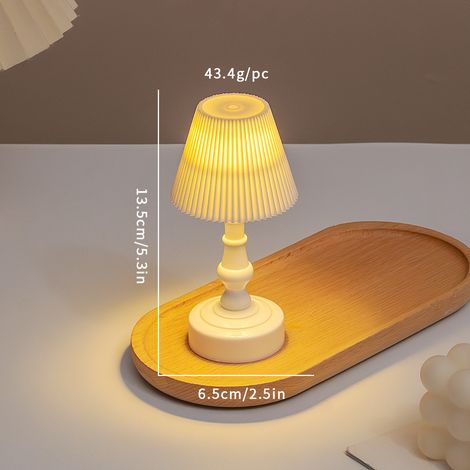 Veilleuse rétro, lampe de table, lampe de chevet de chambre, décoration de bureau créative pour dortoir, lampe de sommeil (blanc + bleu) (1/5)