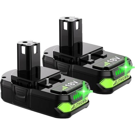 Batterie de remplacement, Li-ion, 18V, compatible avec Ryobi, 2PCS 3.0Ah (1/2)