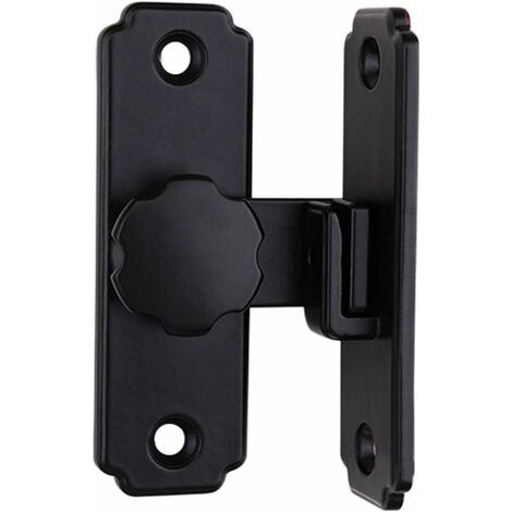 Verrou de porte de grange pour chambre à coucher - Noir - Durable - 90 à 180 degrés - En acier inoxydable (1 (type court à 90 degrés)