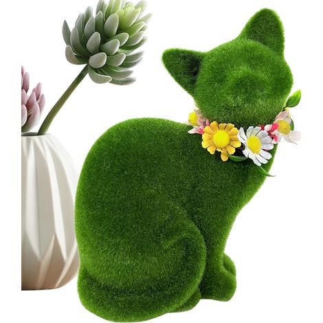 Statuettes de Chat pour Jardin Ornement De Jardin Réaliste en Résine Synthétique,Figurine Animale Mignonne Décoration De - pour Appui De Fenêtre Étagère Bureau Balcon Pelouse (1/5)