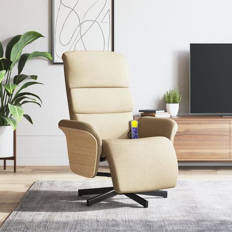 Relaxsessel mit Fußteil Creme Stoff
