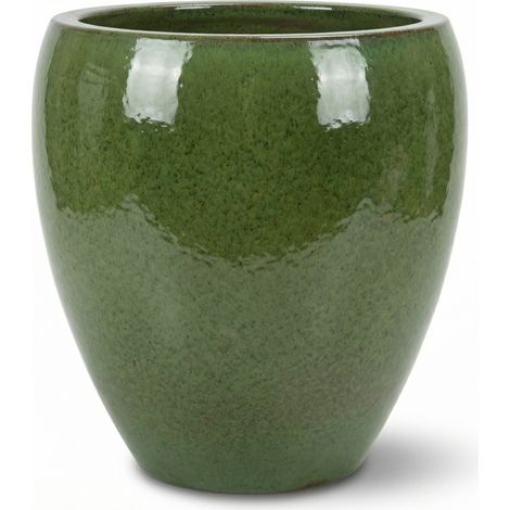 Provencelia Pflanzkübel Lafontaine Ø68 cm Höhe 68 cm frostbeständig, keramisch, handgefertigt, Tropengrün (1/5)