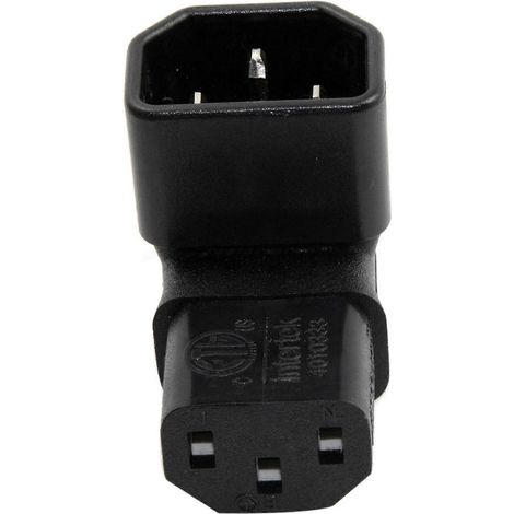 IEC Male C14 to Up Right Angle 90 Degree IEC Female C13 Adapter-- (1/5)