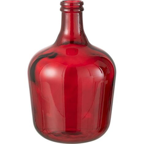 Vase carafe en verre rouge éclat raffiné pour décoration élégante - Rouge profond translucide
