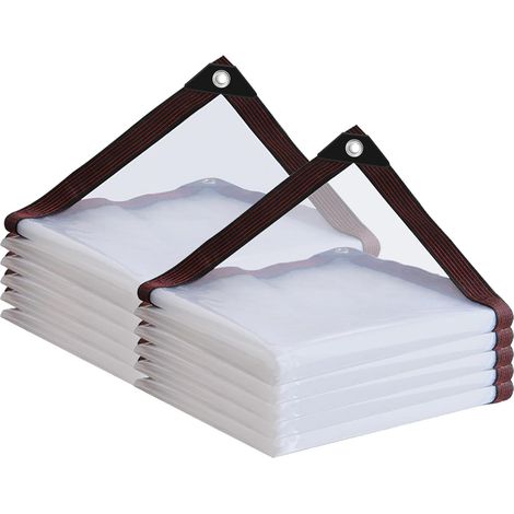 1 Bâche Transparente 3x3m, Imperméable, Œillets Métal, Pour Serre Jardin Meubles (1/5)