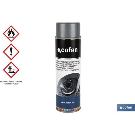 COFAN limpiador de frenos y embragues 500 ml , Limpiador de frenos y embragues de 500 ml. Limpia los frenos y elimina aceite, grasas y suciedades. Este producto se caracteriza por