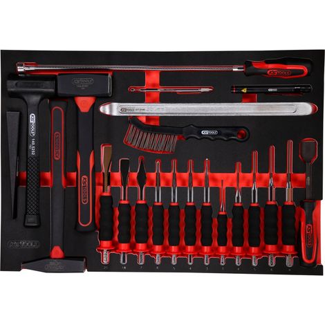 KS TOOLS Hammer- / und Meißel-Satz in Schaumstoffeinlage, 22-tlg ( 811.0022 ) (1/3)