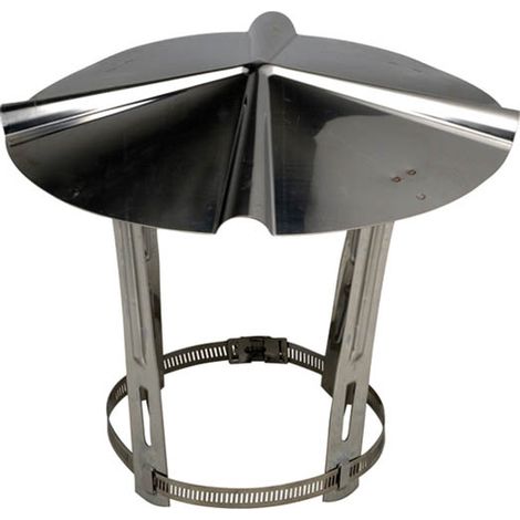 TEN – Chapeau de toit inox anti-pluie pour tubage cheminée Ø200-250 – Collier pour fumisterie – Résistant aux intempéries (1/6)