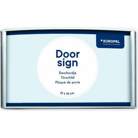EUROPEL Porta cartello da parete, semplice ed elegante, leggermente curvo, 21 x 10 cm, display verticale o orizzontale, copertura antiriflesso in PVC, argento, viti o fissaggio adesivo, materiale di (1/3)