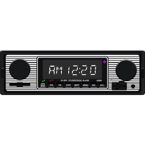 Autoradio MP3 mains libres Bluetooth avec lecteur de carte mémoire, remplaçant le CD et le DVD. (1/4)