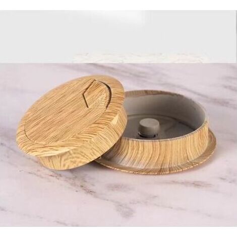 Passe-câbles de bureau cache-trou de câble de bureau 2 pièces for table de bureau en plastique grain de bois cache-trou de câble for ordinateur de bureau fil rond matériel for œillets de