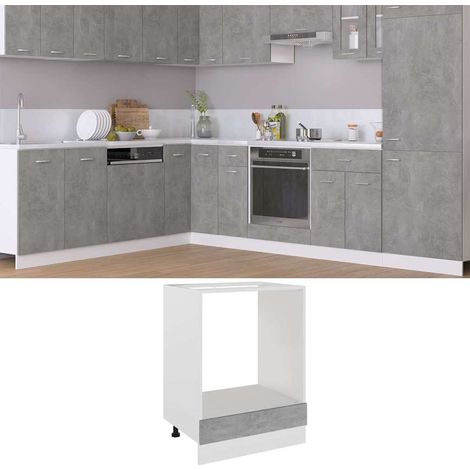 Mueble para horno "Riga" gris hormigón 60x46x81,5 cm madera de ingeniería vidaXL