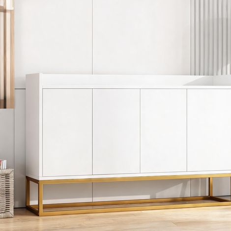 Buffet coloris blanc en panneau de particules 120 x 30 x 80 cm (1/5)