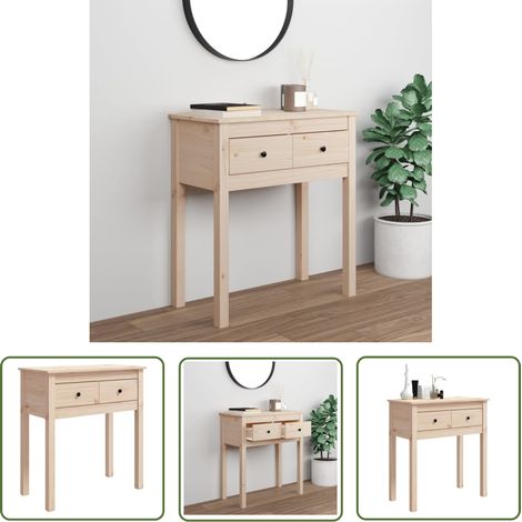 The Living Store Konsolentisch 70x35x75 cm Massivholz Kiefer - Massivholzmöbel - Wohnzimmermöbel - Kiefernholztisch - Kommode - Sideboard (1/5)