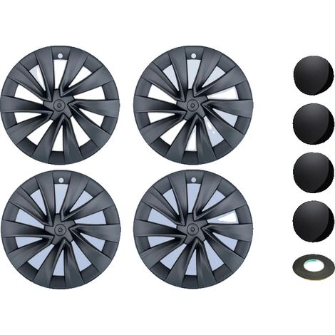 Enjoliveurs, s'adaptent aux roues Helix 2.0, compatibles avec Tesla Model Y, noir mat, Pour le modèle Y Juniper, 20 pouces 2025 (1/2)