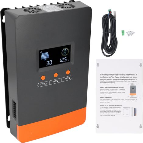 Contrôleur de Charge solaire MPPT 100A 12 24 36 48V, régulateur de panneau automatique pour batterie au Lithium AGM Gel FLD