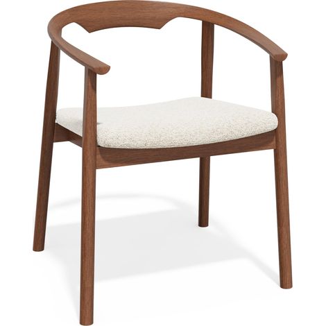 Lot de 2 chaises en bouclette crème LARA (1/5)