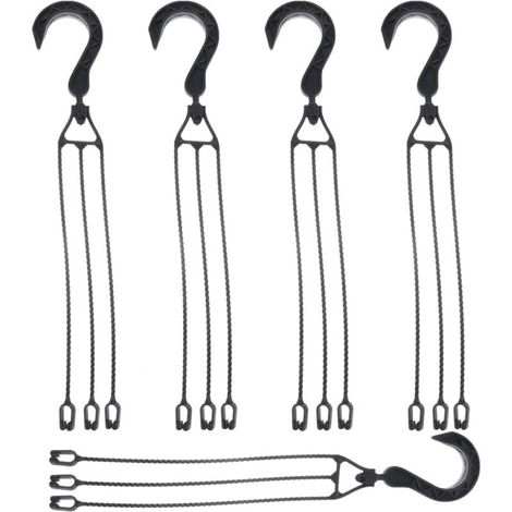 5-Pack Plastic Flower Pot Chains, 360° Rotatable Hanging Basket Hooks, Flower Pot Holder (Black) YMYNY (1/4)