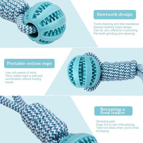 Jouet pour chien balle et corde indestructible, jouet à mâcher pour nettoyage des dents, entraînement interactif et divertissement quotidien (1/5)