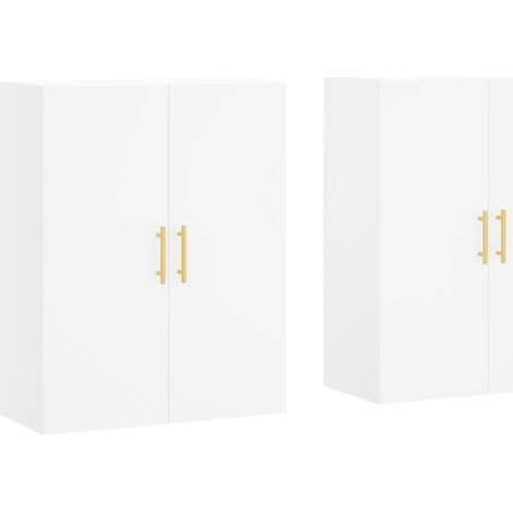 2 pcs Buffet,Bahut, Armoires murales blanc 69,5x34x90 cm CFW35176 (1/5)
