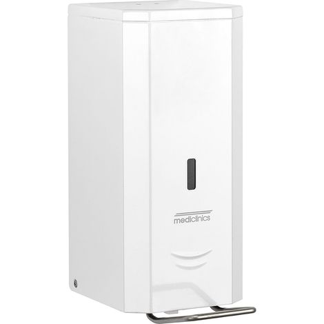 MEDICLINICS DJFP035 Dispensador de Jabón Espuma de Accionamiento Manual 1 5L Acero Inox AISI 304 Acabado Blanco - ref: DJFP035