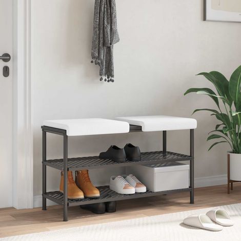 vidaXL Cuscino per panchina 2 pz Tessuto Bianco Profondità 35 cm (1/5)