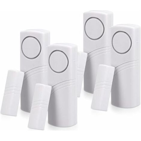 Alarme Porte et Fenêtre - Lot 4x Alarme Sans Fil Anti-Intrusion - Sécurité Maison Contre Cambriolage - Fonctionnement Magnétique - 100 dB-- (1/4)