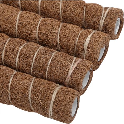 Lot de 4 tuteurs en fibre de coco de 45 cm avec support pour plantes grimpantes d'intérieur. (1/5)