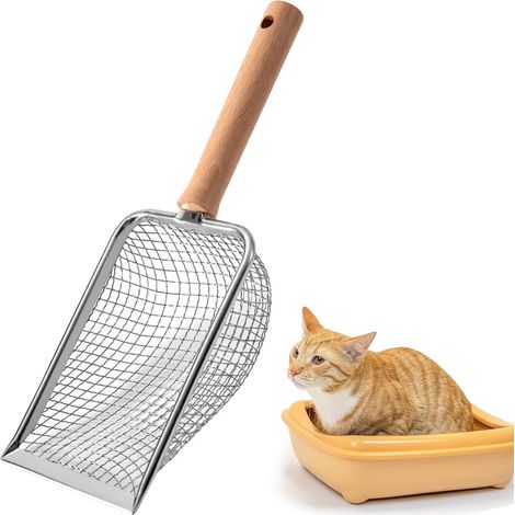 Pelle Litiere Chat, Pelle à Litière pour Chat Metal, Pelle a Litiere Chat 5 mm Pelle à Litière pour Chat à Mailles Fines