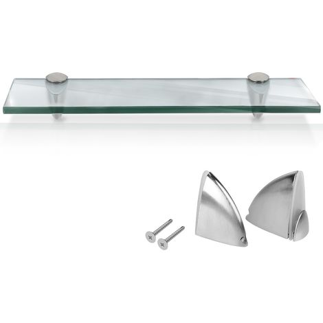 SWANEW Ripiano, Ripiano a parete, Ripiano in vetro, Contenitore in vetro Trasparente 50 x 10 cm (1/5)