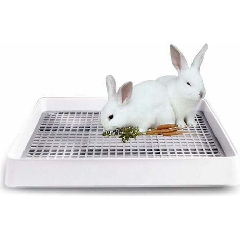 Petit bac à litière avec cage grillagée pour rats, hamsters, furets, lapins et cochons d'Inde