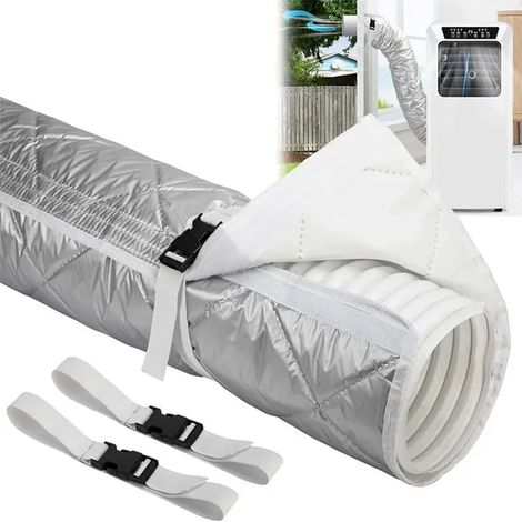 Funda aislante para tubo de escape de aire acondicionado portátil de 5,9 pulgadas (1/5)