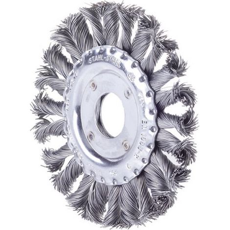 Spazzola Circolare, Filo Di Acciaio Inossidabile, Ritorto, Diametro Della Spazzola: 115 Mm, Spessore Filo 0,50 Millimetri, Larghezza. : 12 Millimetri Di Lavoro
