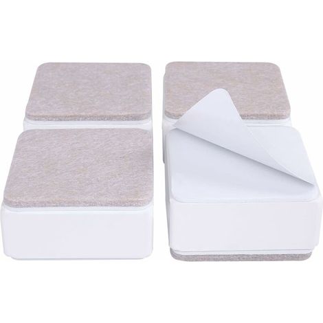 Rehausseur de Meubles en Acier Carbone de 3 cm, Rehausseurs de Lit en Acier Carbone 6 cm, Rehausseurs de Meubles pour Meubles Hauteur 3 cm,Blanc Carré