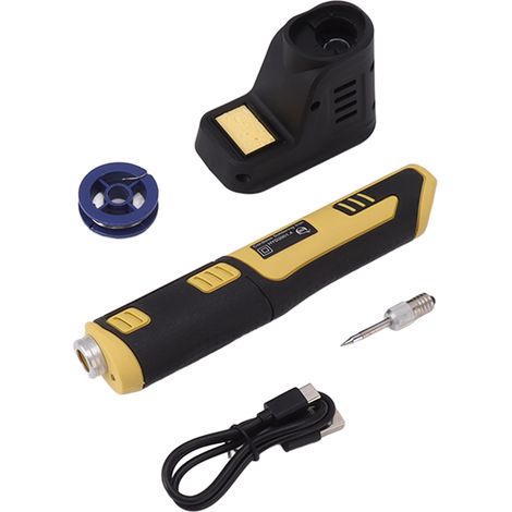 Fer à souder sans fil portable avec batterie lithium-ion rechargeable, kit jaune (1/5)