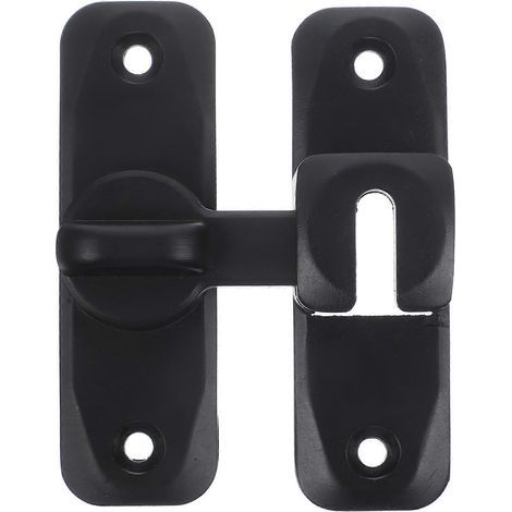 Loquet à boucle à angle droit en acier inoxydable, loquet à 90 degrés en acier inoxydable pour la maison-8X2.5X0.3CM-Black (1/4)